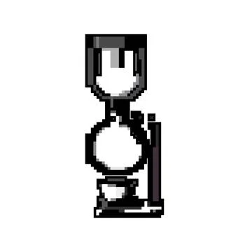 Brew syphon coffee maker game pixel art vector illustration Stock Illustration