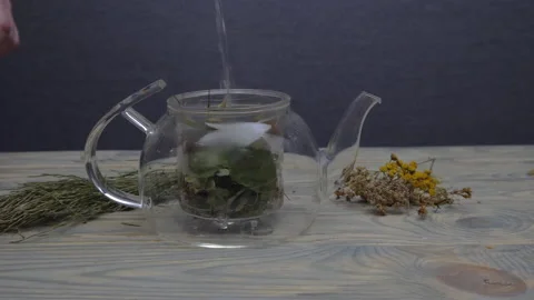 Brew tea with herbs and mint Stock-Footage 178425730