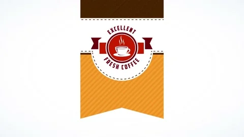 Brewed beans soluble coffee package with hot cut graphic for excellent fresh Stock Footage 130928877