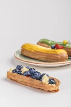 Brewed cake eclair Stock Photos