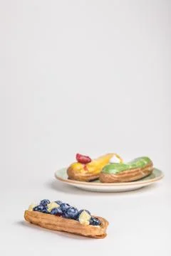 Brewed cake eclair Stock Photos