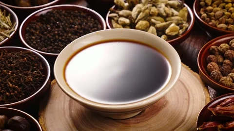 Brewed Chinese Herbal Decoction Ready to Drink Stock Footage 339319485