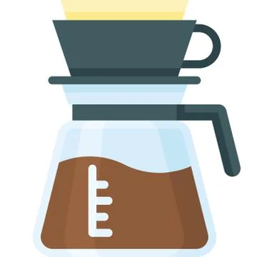 Brewed coffee icon, Beverage flat vector illustration Stock Illustration