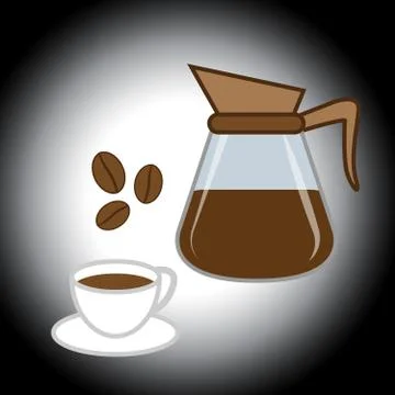 Brewed Coffee Indicates Roasted Beans And Freshness Stock Illustration