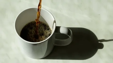 Brewed coffee in a mug. Video stock 75819322