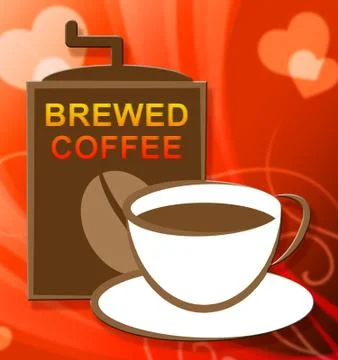 Brewed Coffee Representing Cafe Drink And Caffeine Stock-Illustration