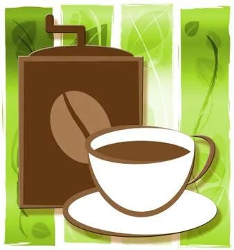 Brewed Coffee Representing Restaurant Roasted And Cafe Stock Illustration