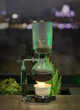 Brewed coffee on the table Stock Photos