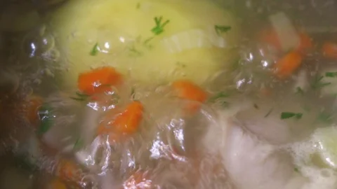 Brewed soup clouse up 2 Stock-Footage 97831474
