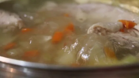 Brewed soup clouse up Stock-Footage 97831513