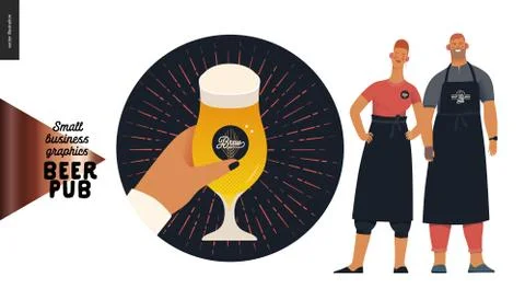 Brewery, craft beer pub - small business graphics - blog icon and pub owners Illustrazione stock