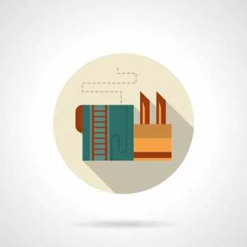 Brewery factory round vector icon Stock Illustration