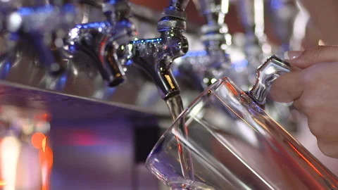 Brewery, hands serving beer Stock Footage 167514254