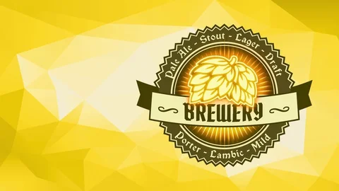 Brewery mane concept art designed with round zig zag layer with beer types Stock Footage 129271918