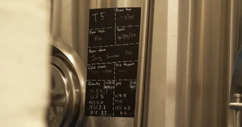 Brewery Production Tracking Board Schedule And Tank Assignments Stock Footage 335139850