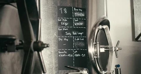 Brewery Production Tracking Board Schedule And Tank Assignments Stock Footage 335139871