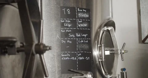 Brewery Production Tracking Board Schedule And Tank Assignments Stock Footage 335139951