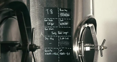 Brewery Production Tracking Board Schedule And Tank Assignments Stock Footage 335139952
