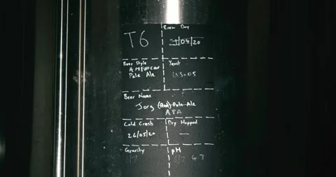 Brewery Production Tracking Board Schedule And Tank Assignments Close Up Stock Footage 335140009