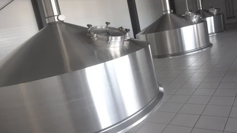 Brewery tanks Stock Footage 106596670