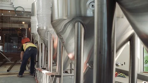 A Brewery Under Construction Stock Footage 87481112