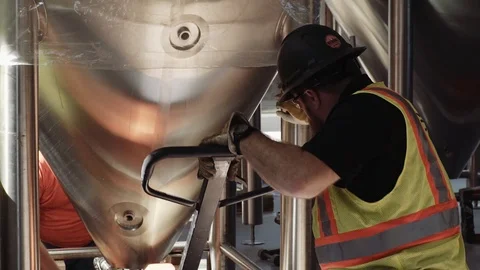 A Brewery Under Construction Stock Footage 87481196
