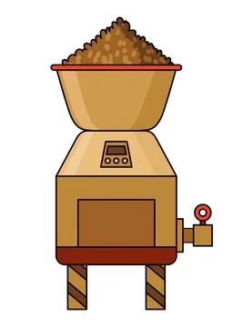 Brewery. Vintage brewing machine concept. Beer making process equipment Stock Illustration