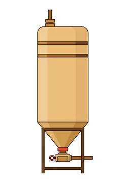 Brewery. Vintage brewing machine concept. Beer making process equipment Stock Illustration