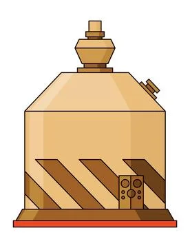 Brewery. Vintage brewing machine concept. Beer making process equipment Stock Illustration