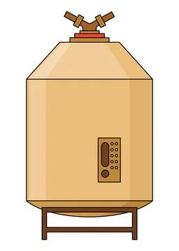 Brewery. Vintage brewing machine concept. Beer making process equipment Stock Illustration
