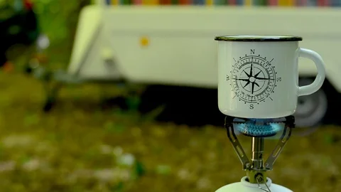Brewing coffee in a forest. Stock Footage 79211437