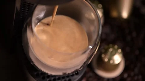 Brewing Coffee at Home Kitchen Beverage Preparation Cozy Environment Close-Up Stock Footage 295300680