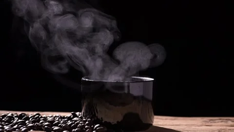 Brewing Coffee Home Kitchen Still Life Dark Close-Up Video stock 295470100