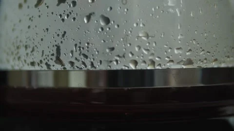 Brewing coffee jar close up from boiling coffee maker fresh morning routine in Stock Footage 336561946