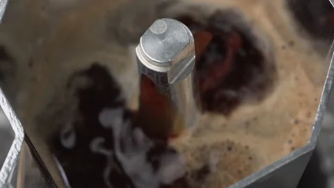 Brewing coffee in a moka pot Stock Footage 157857902