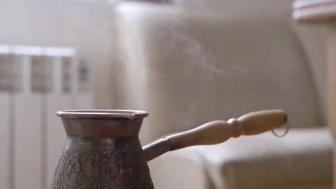 Brewing Coffee Using a Traditional Pot Method for a Unique Experience in Every Stock Footage 316178551