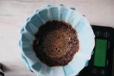 Brewing coffee with the v60 Stock Photos