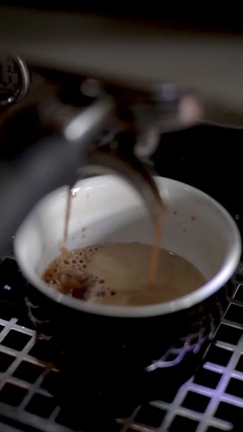 Brewing Espresso With A Coffee Machine Directly Stock Footage 300069973