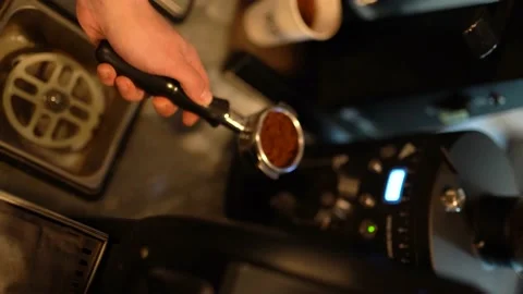 Brewing espresso coffee. The whole process Stock Footage 181192754