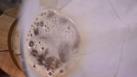 Brewing fresh coffee with pour over method in six steps 스톡 동영상 305398227