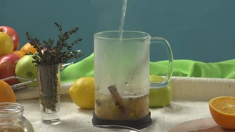 Brewing Herbal Tea Stock Footage 98340296