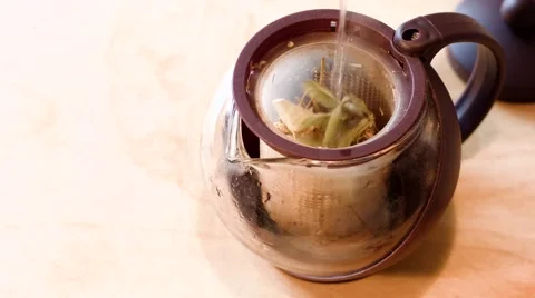 Brewing herbal tea with raspberries Stock Footage 62759129