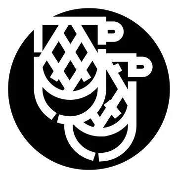 Brewing hops beer ingredient black round icon Stock Illustration