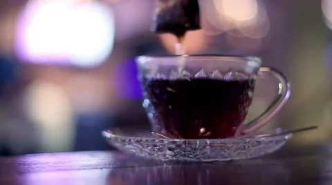 Brewing hot black tea in cafe Stock Footage 60600262