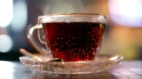 Brewing hot black tea Stock Footage 60602827