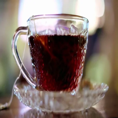 Brewing hot black tea Stock Footage 69529385