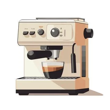 Brewing Perfection: Coffee Machine Vector Illustration Stock Illustration