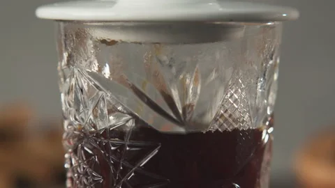 Brewing Pourover Style of Coffee Making, Dripping with Bubbles. Alternative Stock Footage 140201083