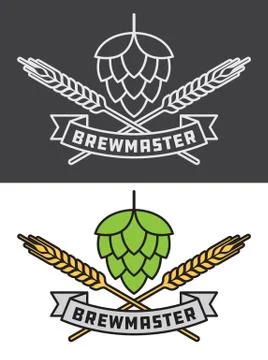 Brewmaster Craft Beer Vector Design Stock Illustration
