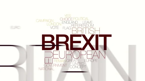Brexit animated word cloud. Kinetic typography. Stock Footage 68711086